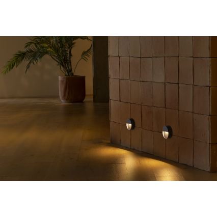 FARO 71960 - Lampada per gradini a LED DUNE LED/3W/230V 2200/2700/3200/4000K IP65 antracite rotonda