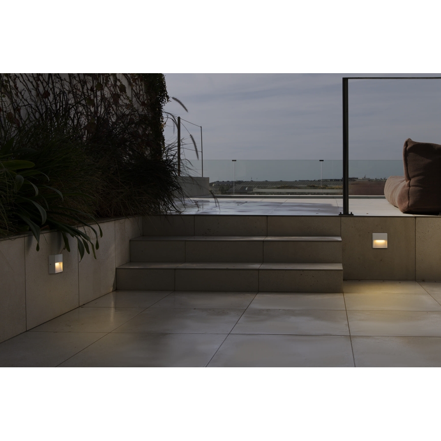 FARO 71964 - Lampada LED per scale DUNE LED/3W/230V 2200/2700/3200/4000K IP65 bianco quadrato