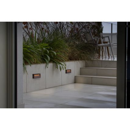 FARO 71968 - Lampada a LED per scale DUNE LED/6W/230V 2200/2700/3200/4000K IP65 marrone rettangolare