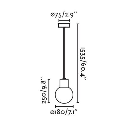 FARO 74427C-01 - Lampadario su filo da esterno MOON 1xE27/15W/230V IP44