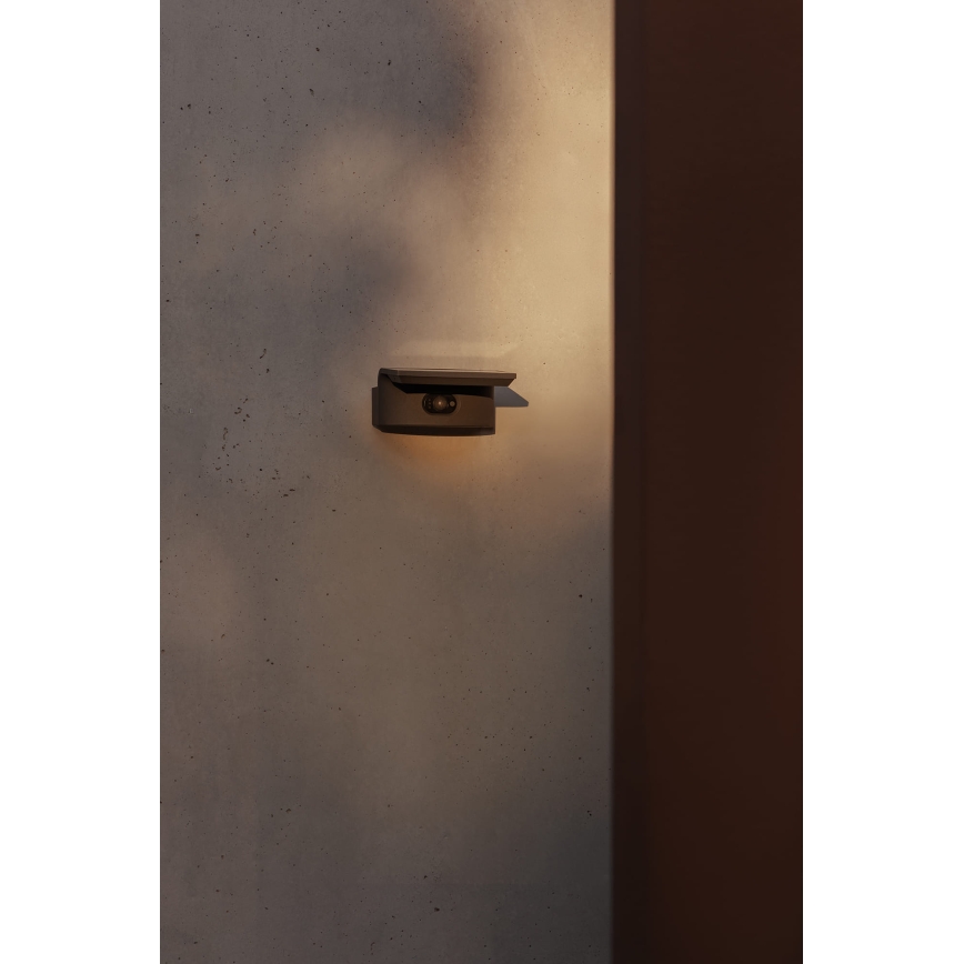 FARO 74456 - Lampada da parete solare a LED con sensore LUMA LED/5W/3,7/230V IP65 antracite