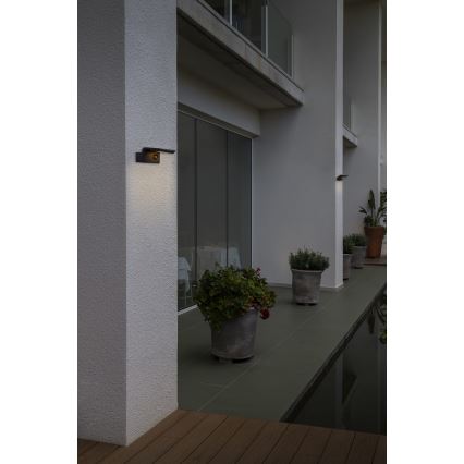 FARO 74456 - Lampada da parete solare a LED con sensore LUMA LED/5W/3,7/230V IP65 antracite