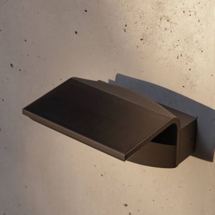 FARO 74456 - Lampada da parete solare a LED con sensore LUMA LED/5W/3,7/230V IP65 antracite