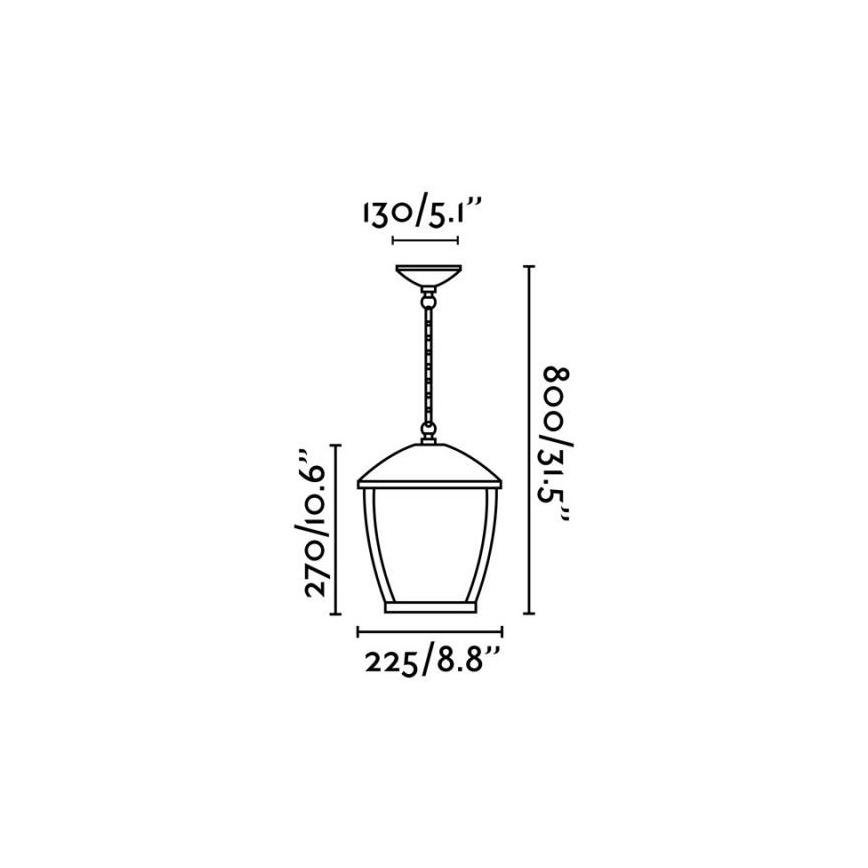 FARO 75002 - Lampadario da esterno a sospensione con catena WILMA 1xE27/100W/230V IP44
