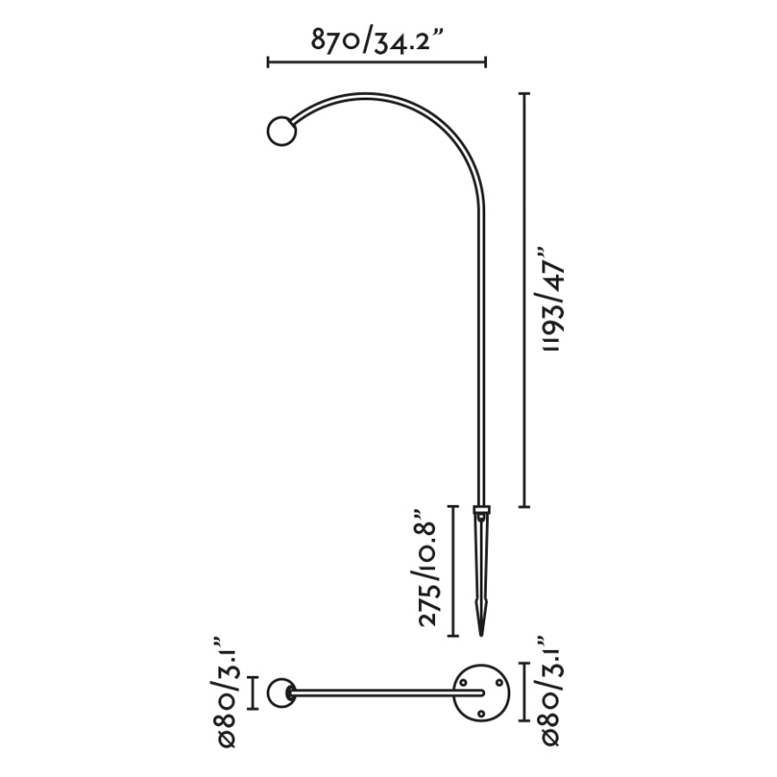 FARO 75562 - Lampada LED da esterno CUCA LED/3W/24V 119,3 cm IP65 antracite