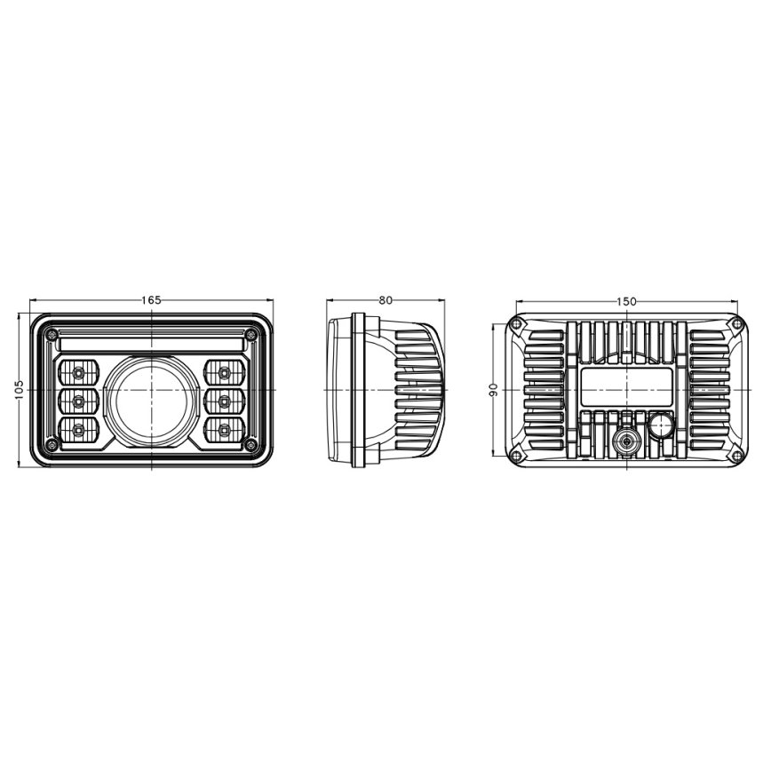 Faro anteriore LED per trattore LED/69W/10-30V IP69 5700K rettangolare