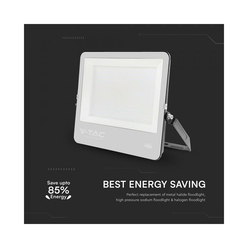 Faro LED/300W/230V 4000K IP65 nero