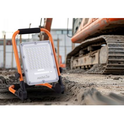 Proiettore LED ricaricabile dimmerabile con stativo LED/100W/3,2V 4500K 10000 mAh IP65 arancione
