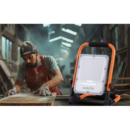 Proiettore LED ricaricabile dimmerabile con stativo LED/100W/3,2V 4500K 10000 mAh IP65 arancione