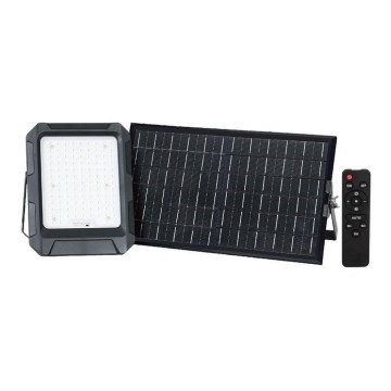 Faro LED solare LED/15W/3,7V IP65 4000K 12000 mAh nero + telecomando