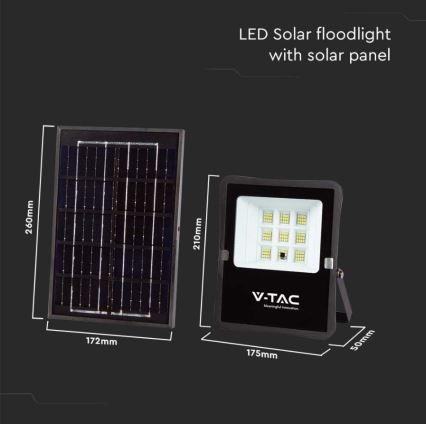 Faro solare LED da esterno LED/6W/3,2V 6400K IP65 4000 mAh + telecomando