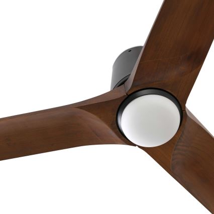 FARO 33839WT-1TW - Ventilatore da soffitto dimmerabile a LED HEYWOOD TUB L LED/10W/230V 2700/4000/6000K pino/nero diam. 132 cm Wi-Fi Tuya + telecomando