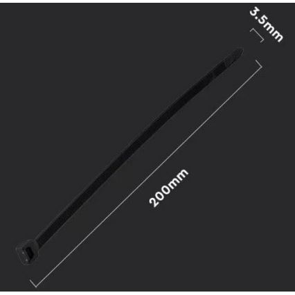 Fascia pieghevole plastica 3,5x200mm 100pcs nera