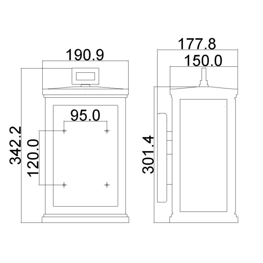 Feiss - Applique da esterno ROSCOE 1xE27/75W/230V IP44 nero
