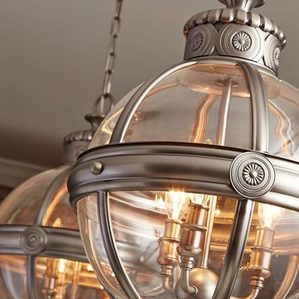 Feiss - Lampadario a sospensione con catena ADAMS 3xE14/60W/230V bronzo