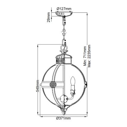 Feiss - Lampadario a sospensione con catena ADAMS 3xE14/60W/230V bronzo