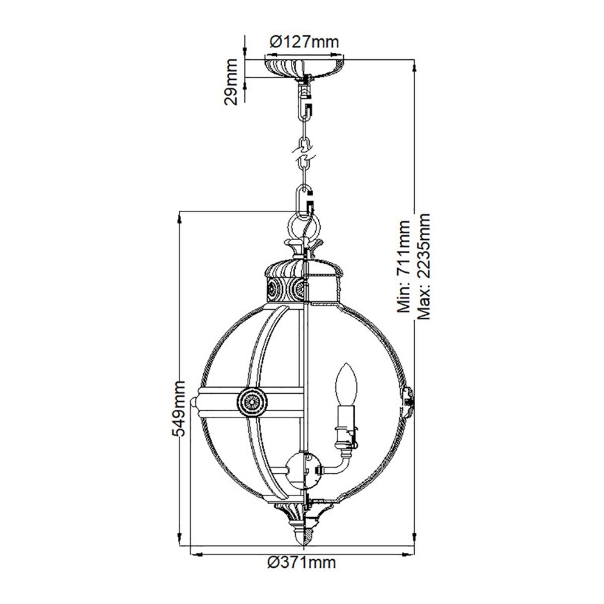 Feiss - Lampadario a sospensione con catena ADAMS 3xE14/60W/230V bronzo