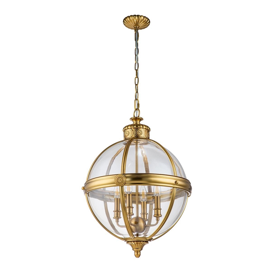 Feiss - Lampadario a sospensione con catena ADAMS 4xE14/60W/230V oro