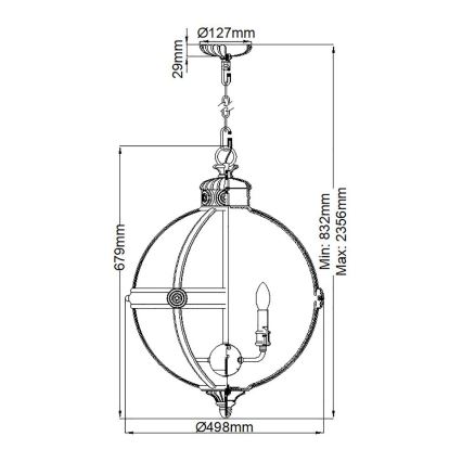 Feiss - Lampadario a sospensione con catena ADAMS 4xE14/60W/230V oro