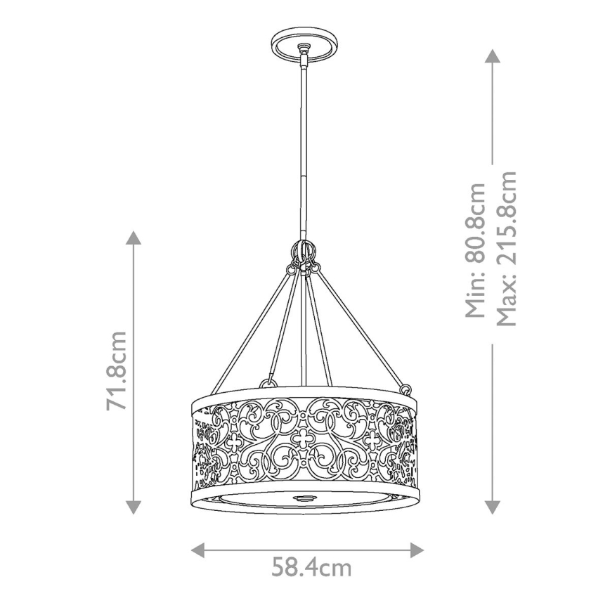 Feiss - Lampadario su asta ARABESQUE 4xE27/60W/230V dorato