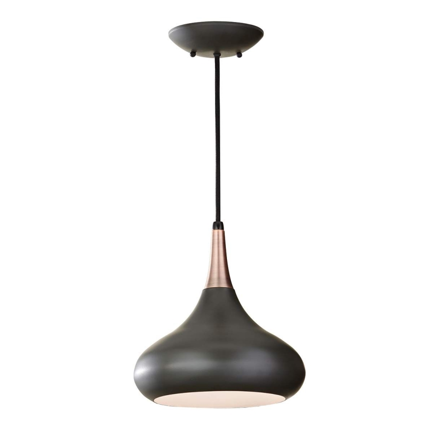 Feiss - Lampadario sospeso su cavo BESO 1xE27/60W/230V diam. 25,4 cm nero/rame