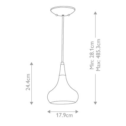 Feiss - Lampadario a sospensione BESO 1xE27/60W/230V Ø 17,9 cm nero/rame
