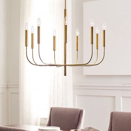 Feiss - Lampadario a sospensione con supporto rigido BRIANNA 9xE14/60W/230V