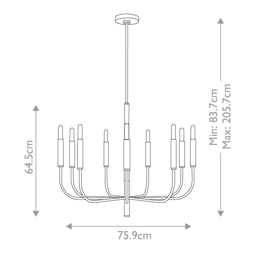 Feiss - Lampadario a sospensione con supporto rigido BRIANNA 9xE14/60W/230V