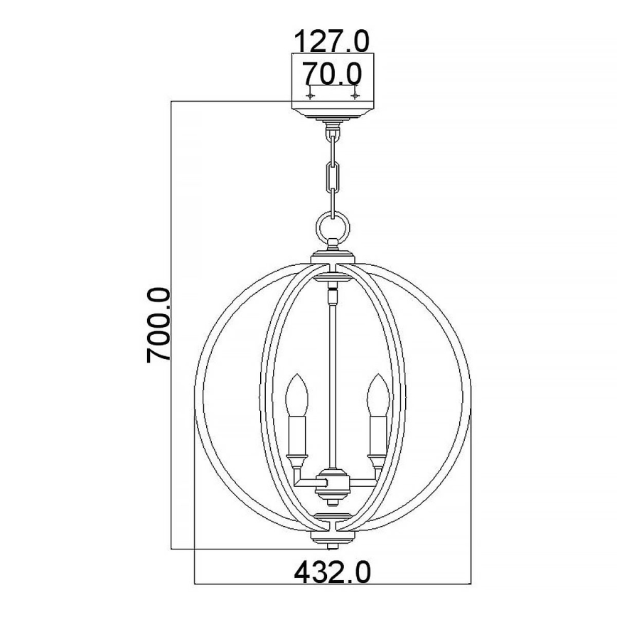 Feiss - Lampadario a sospensione con catena CORINNE 3xE14/60W/230V
