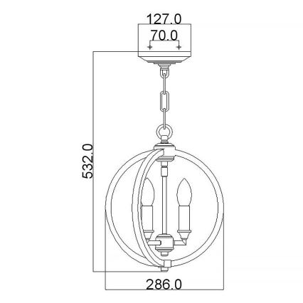 Feiss - Lampadario a sospensione con catena CORINNE 3xE14/60W/230V
