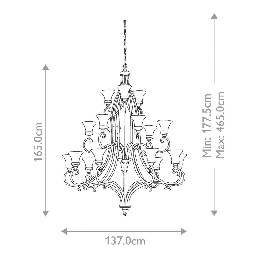 Feiss - Lampadario a sospensione con catena DRAWING ROOM 18xE27/60W/230V