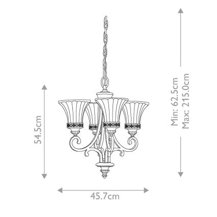 Feiss - Lampadario a sospensione con catena DRAWING ROOM 4xE27/60W/230V