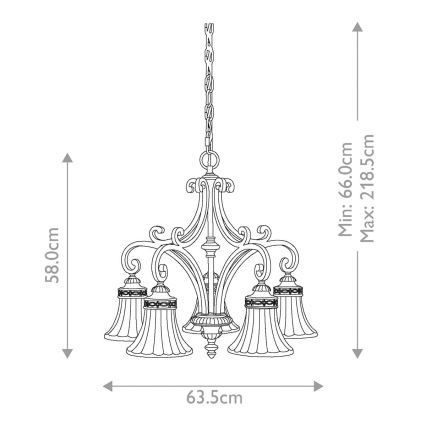 Feiss - Lampadario a sospensione con catena DRAWING ROOM 5xE27/60W/230V
