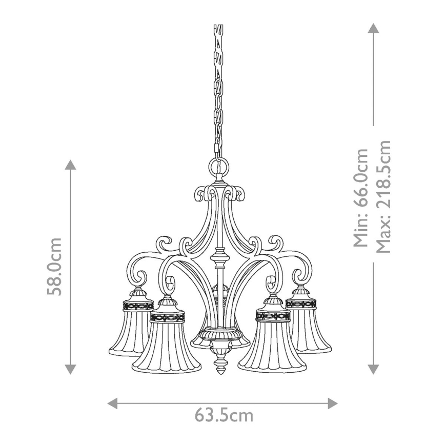 Feiss - Lampadario a sospensione con catena DRAWING ROOM 5xE27/60W/230V