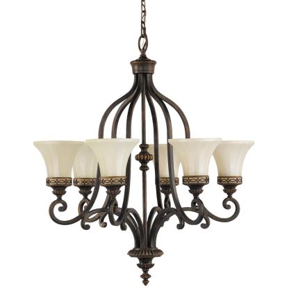 Feiss - Lampadario a sospensione con catena DRAWING ROOM 6xE27/60W/230V