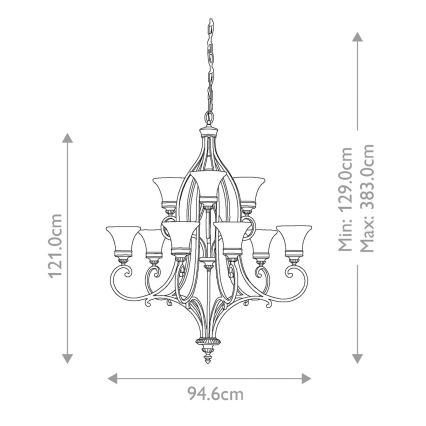 Feiss - Lampadario a sospensione con catena DRAWING ROOM 9xE27/60W/230V