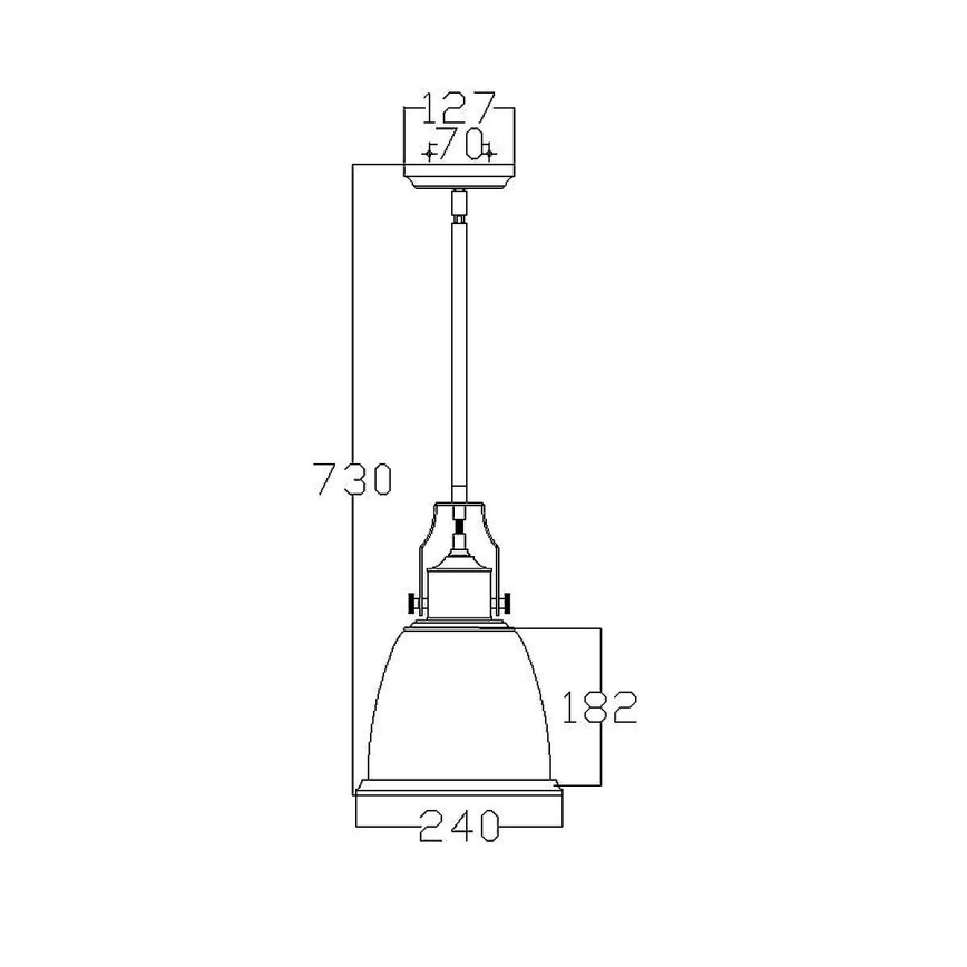 Feiss - Lampadario a sospensione con supporto rigido HOBSON 1xE27/60W/230V argento