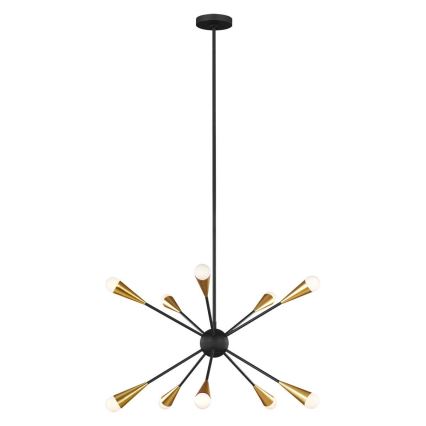 Feiss - Lampadario a sospensione con supporto rigido LED JAX 10xG9/3W/230V nero/oro