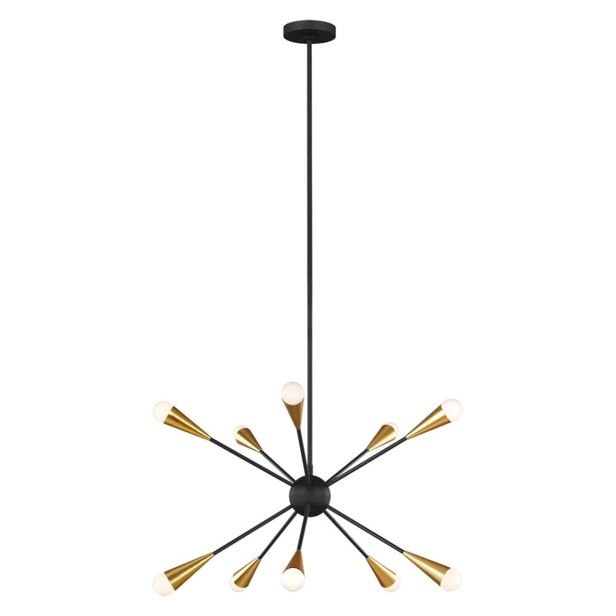 Feiss - Lampadario a sospensione con supporto rigido LED JAX 10xG9/3W/230V nero/oro