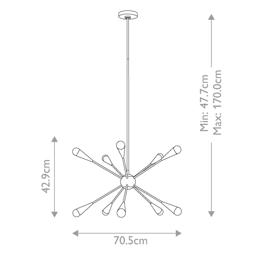 Feiss - Lampadario a sospensione con supporto rigido LED JAX 10xG9/3W/230V cromo lucido