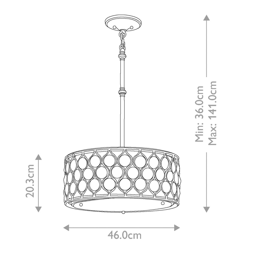 Feiss - Lampadario a sospensione con supporto rigido LUCIA 3xE27/60W/230V