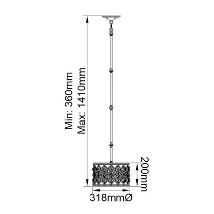 Feiss - Lampadario a sospensione con supporto rigido LUCIA 1xE27/60W/230V
