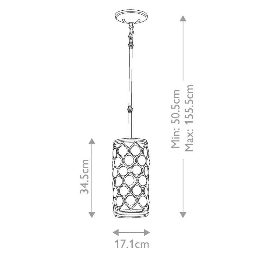 Feiss - Lampadario a sospensione con supporto rigido LUCIA 1xE27/60W/230V