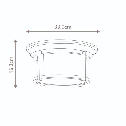 Feiss - Plafoniera da esterno MERRIL 2xE27/60W/230V IP44