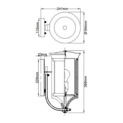 Feiss - Applique da esterno MERRILL 1xE27/60W/230V IP44