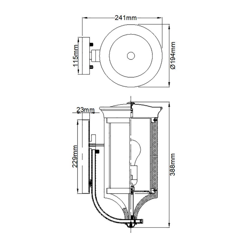 Feiss - Applique da esterno MERRILL 1xE27/60W/230V IP44