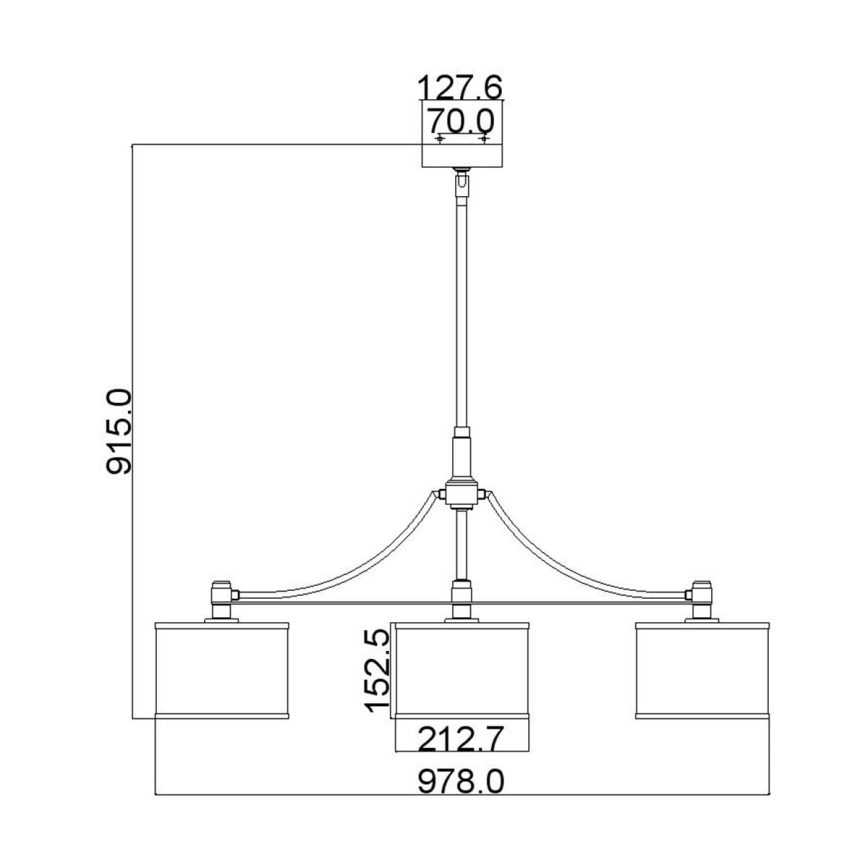 Feiss - Lampadario a sospensione con supporto rigido PROSPECT PARK 3xE27/60W/230V