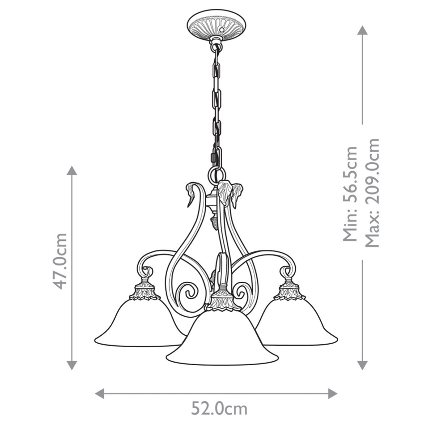 Feiss - Lampadario a sospensione con catena SONOMA VALLEY 3xE27/60W/230V