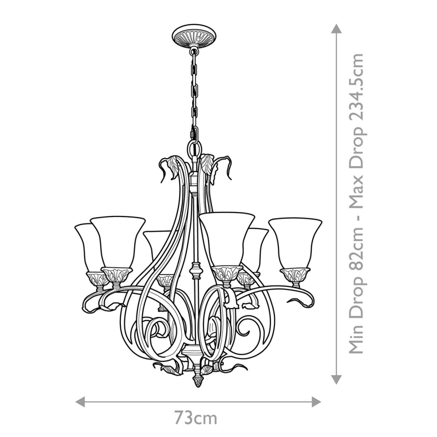 Feiss - Lampadario a sospensione con catena SONOMA VALLEY 6xE27/60W/230V