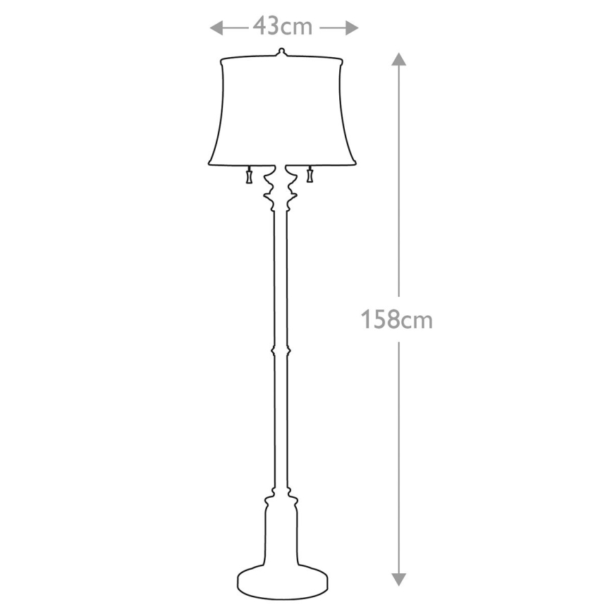 Feiss - Lampada con piedistallo STATEROOM 2xE27/60W/230V argento
